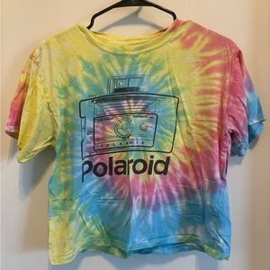 Cropped Tie Dye Polaroid T-shirt